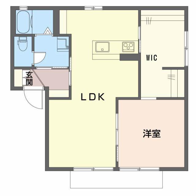 フィールドビレッヂA(1LDK/1階)の間取り写真
