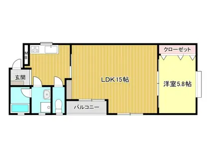 グレイスビル(1LDK/2階)の間取り写真