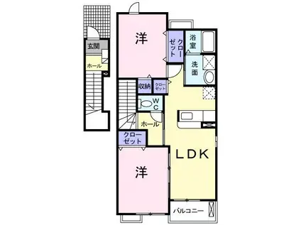 フレイムK(2LDK/2階)の間取り写真