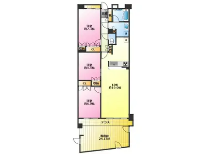 アークプラザ等々力緑地(3LDK/1階)の間取り写真