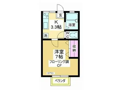 アーバンコア8(1K/2階)の間取り写真