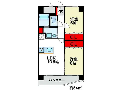 E.POPULARII(2LDK/3階)の間取り写真