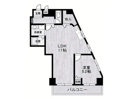 グランシャトー西明石(1LDK/5階)の間取り写真