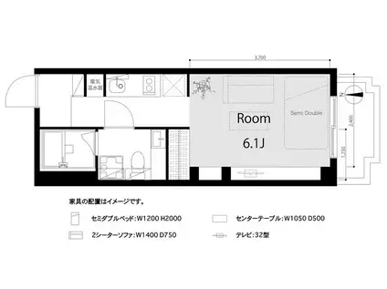 メゾン板橋本町(ワンルーム/3階)の間取り写真