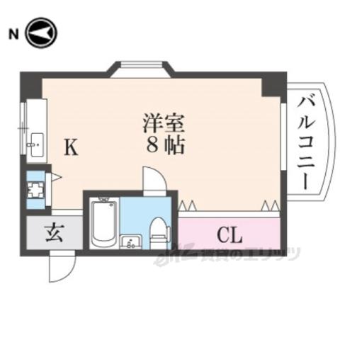 マイホーム新(ワンルーム/3階)の間取り写真
