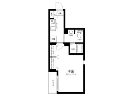 ウェルスクエア蒲田イースト(1K/3階)の間取り写真