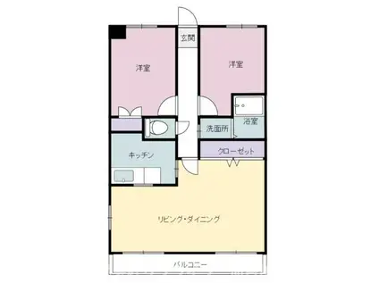 サライブビル(2LDK/3階)の間取り写真