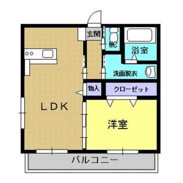 グリーンリーブス(1LDK/4階)の間取り写真