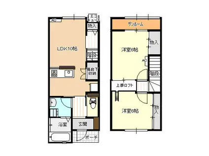 ファイン熊野(2LDK/1階)の間取り写真