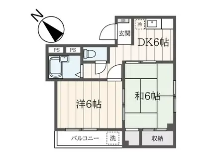 ハイツオオタケ(2DK/3階)の間取り写真