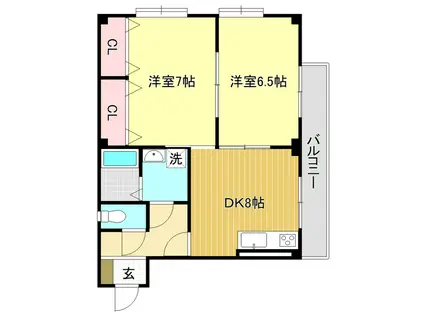 VIRAGE TAKASU(2DK/2階)の間取り写真