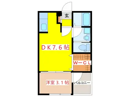 FORTUNA05(1DK/1階)の間取り写真