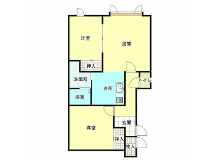 スカイフェリーチェ2(2LDK/2階)の間取り写真