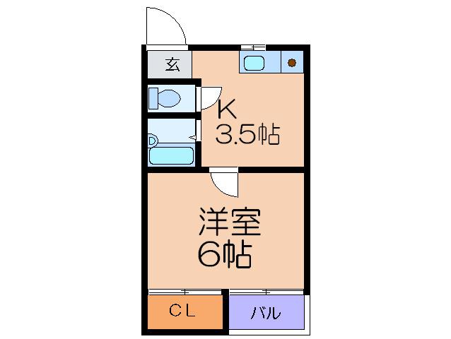 ニッシン第3マンション(1K/2階)の間取り写真