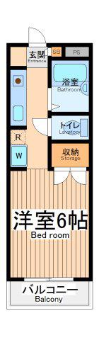 マインハイム(ワンルーム/2階)の間取り写真