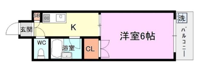 DO九条I(1K/10階)の間取り写真