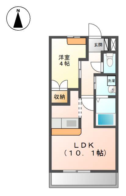 パルファムローズ(1LDK/1階)の間取り写真