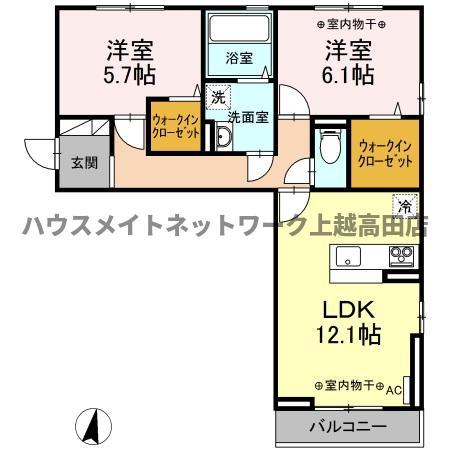 ラトン・ラヴール(2LDK/2階)の間取り写真