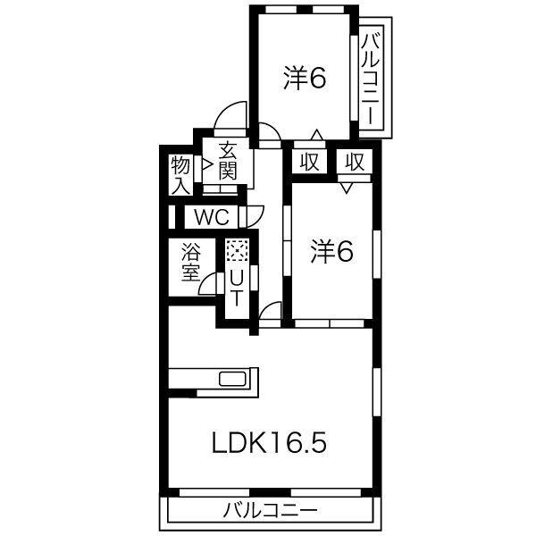 クリスタルスクエア(2LDK/3階)の間取り写真