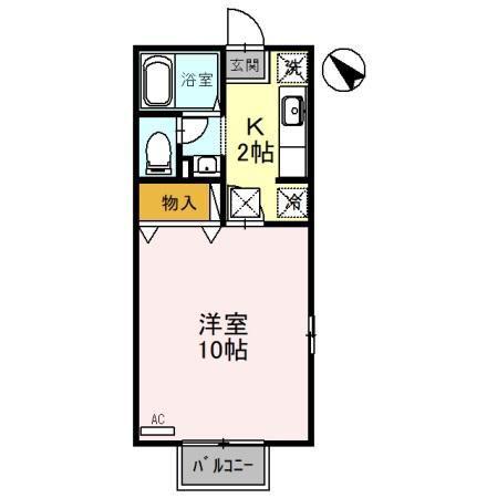 シェル・クレール21(1K/1階)の間取り写真