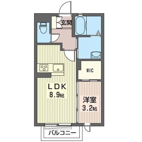 ブロンズウルフ(1LDK/1階)の間取り写真