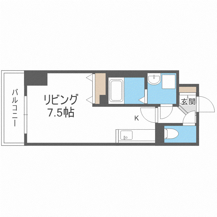 アルファスクエア北15条(1K/9階)の間取り写真