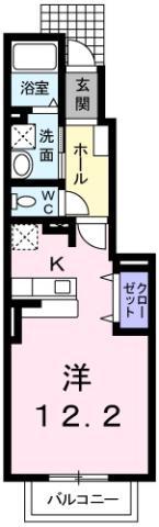 サンハウスIII(ワンルーム/1階)の間取り写真