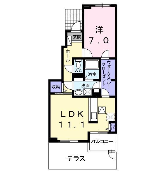 ノースヴィリッジVII(1LDK/1階)の間取り写真