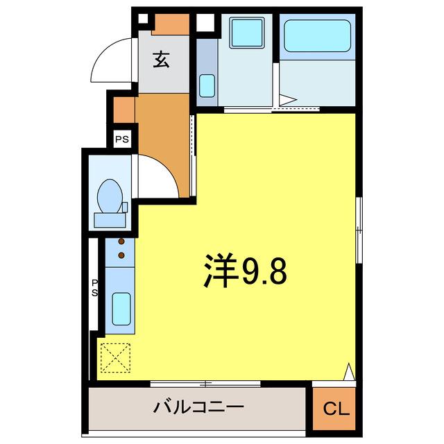 ボヌールS安城(ワンルーム/3階)の間取り写真