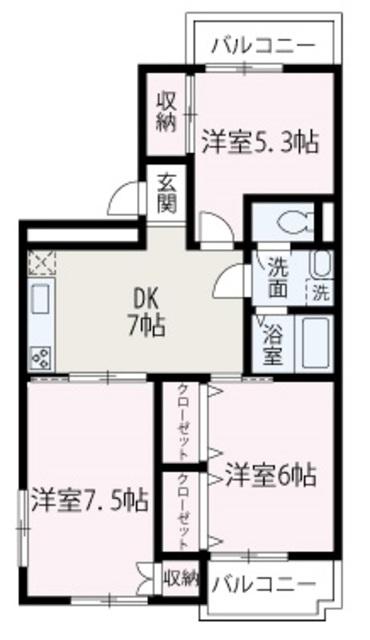サザンハイツ(3DK/1階)の間取り写真