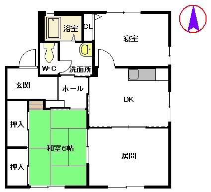 ディアスHIRO III(3DK/1階)の間取り写真