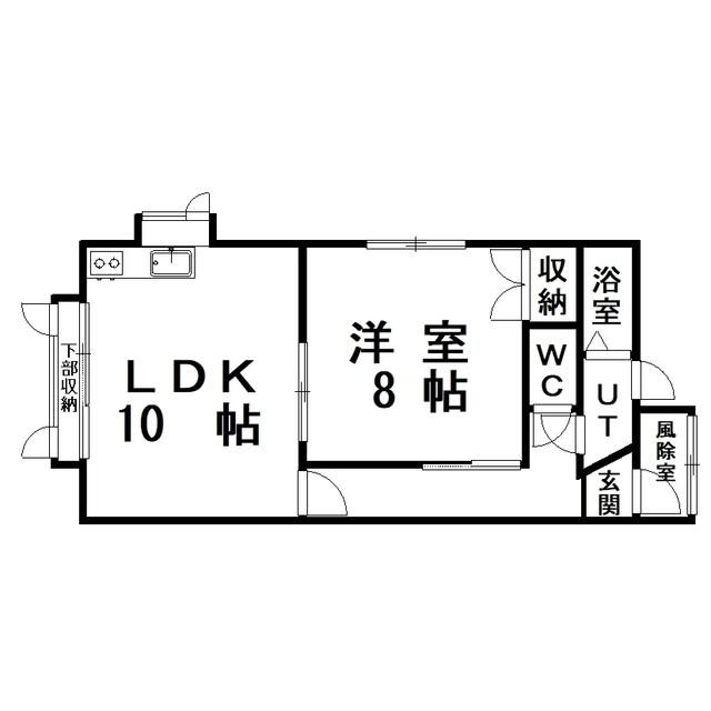 マルミマンション(1LDK/1階)の間取り写真