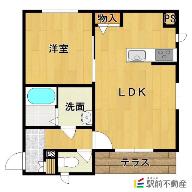 エスプリド宿町A(1LDK/1階)の間取り写真