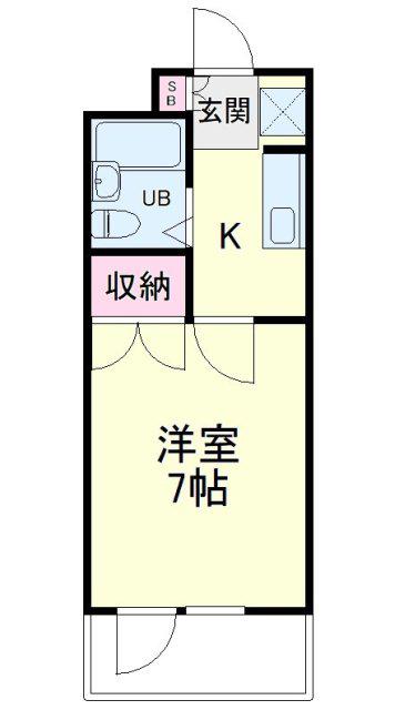 上島コモンコートD棟(1K/3階)の間取り写真