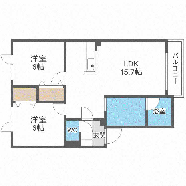 プルミエコート(2LDK/2階)の間取り写真