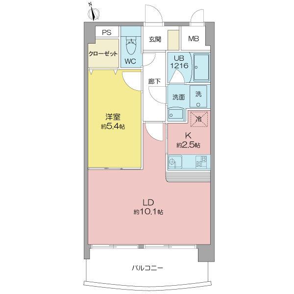 リンデンバウムJ3(1LDK/4階)の間取り写真
