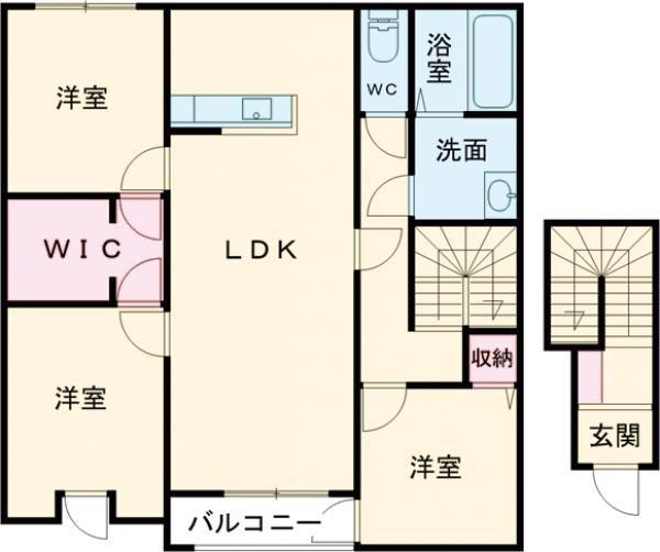 VISCONTI(3LDK/2階)の間取り写真
