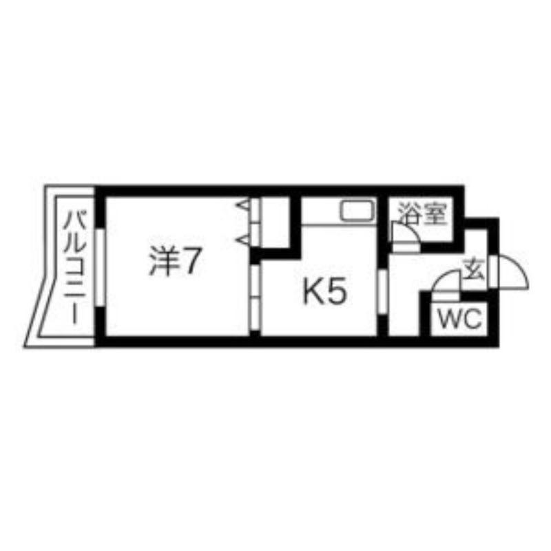 藤井ビル菊水II(1DK/4階)の間取り写真