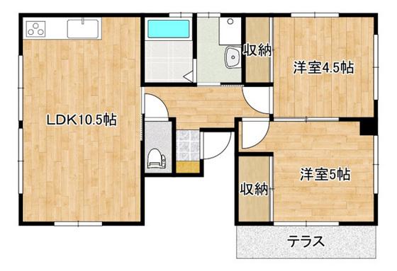 木原ビル(2LDK/1階)の間取り写真
