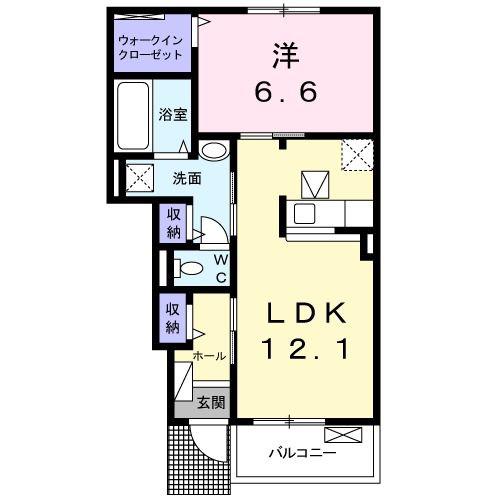 クオーレ IV(1LDK/1階)の間取り写真