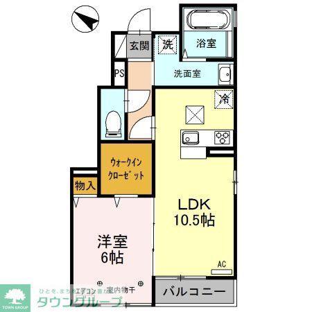 サンセレーナ(1LDK/1階)の間取り写真