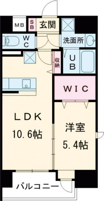 LA VIE CLAIRE TUBOI(1LDK/9階)の間取り写真