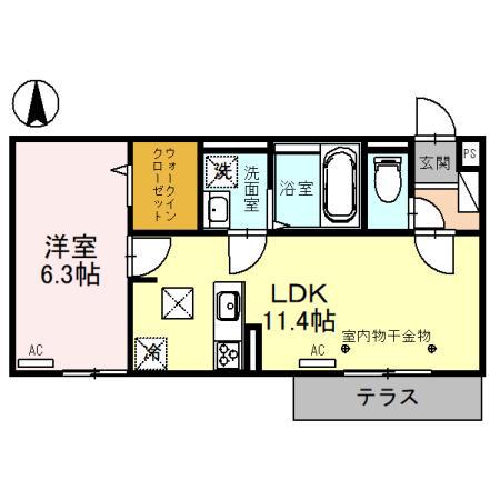 メゾンドシャラ(1LDK/1階)の間取り写真