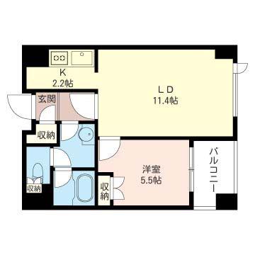 プライムメゾン銀座イースト(1LDK/3階)の間取り写真