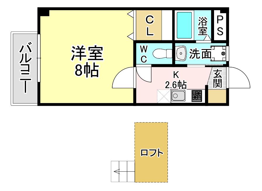 メゾン上の原(1K/1階)の間取り写真