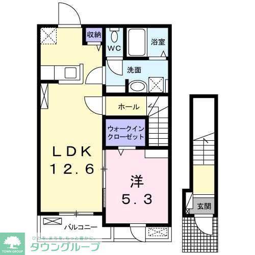 マルベリー(1LDK/2階)の間取り写真