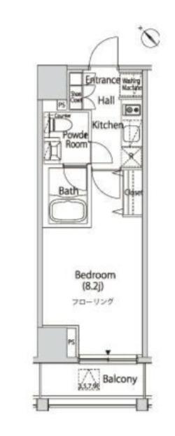 CASA SPLENDIDO 麻布仙台坂(1K/6階)の間取り写真