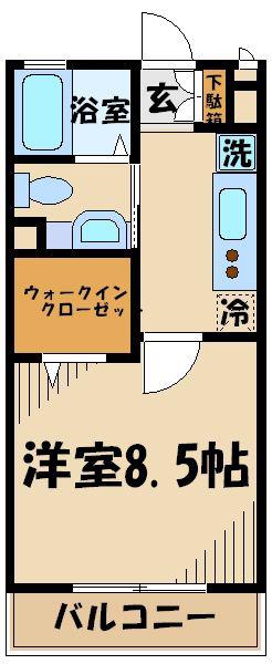 GRANDE(1K/1階)の間取り写真