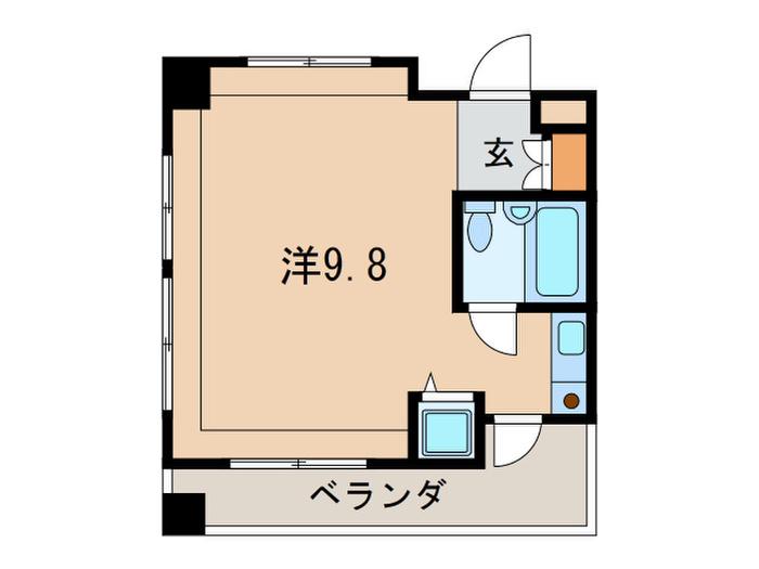 ベルトピア芦屋II(ワンルーム/2階)の間取り写真