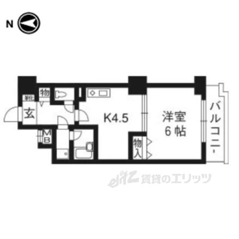 ライオンズマンション四条堀川第2(1DK/5階)の間取り写真